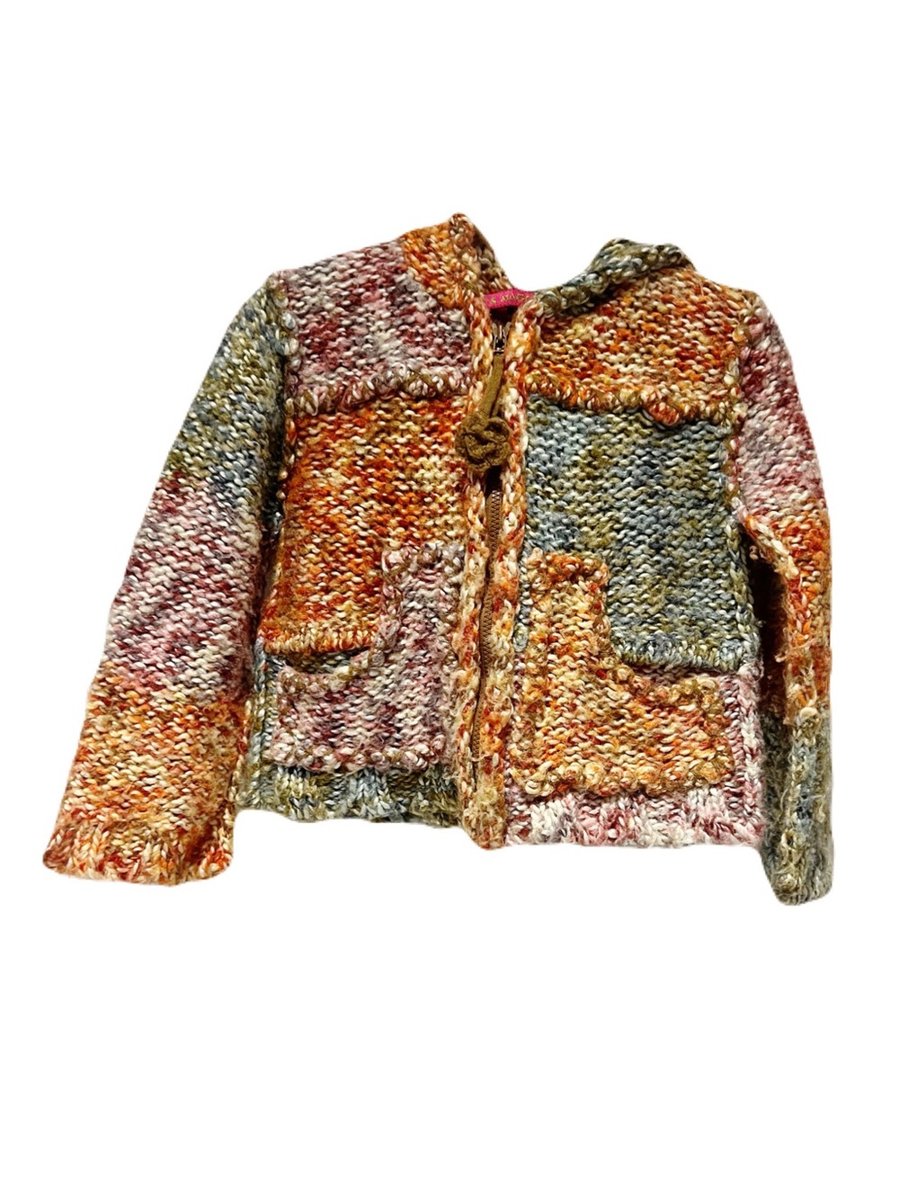 mimi & maggie wool zip up hooded sweater